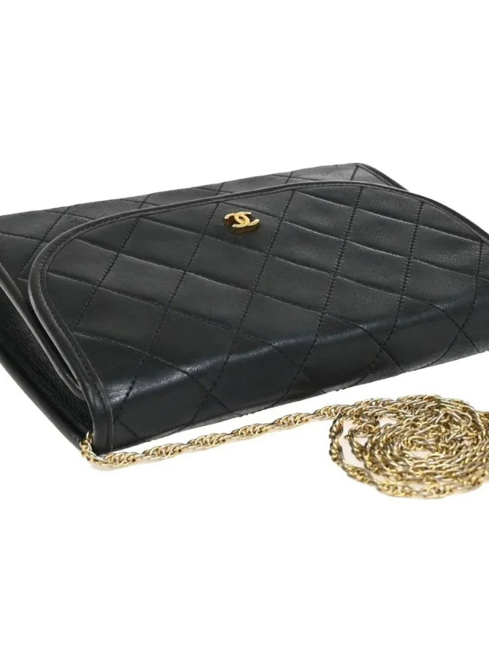 CHANEL CC Logo Mini Matelasse Chain Shoulder Bag Leather Black GHW 667RF904 - Picture 5 of 13